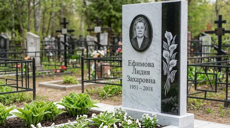 Памятник с гравировкой калл — выполненная работа «Ефимова» в Омске