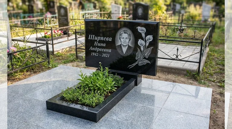 Памятник с гравировкой калл — выполненная работа «Ширяева» в Омске