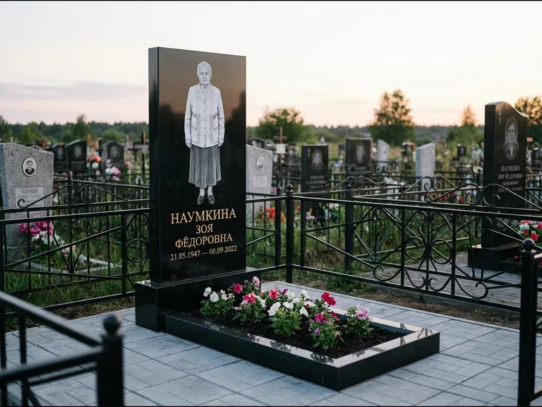Гравировка портрета на чёрном граните — выполненная работа 18 в Омске