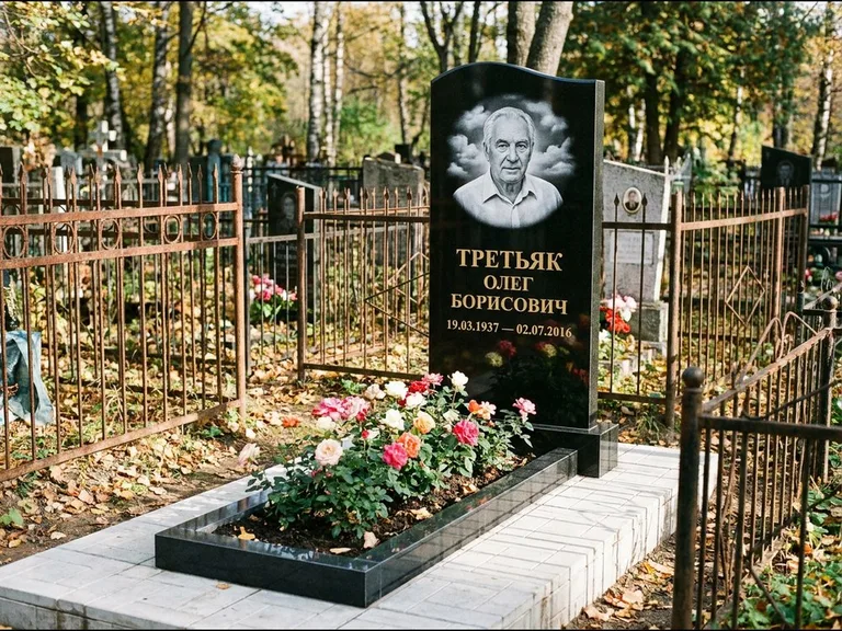Гравировка портрета на чёрном граните — выполненная работа 23 в Омске