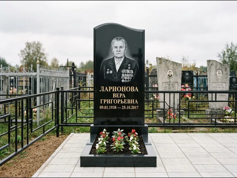 Гравировка портрета на чёрном граните — выполненная работа 28 в Омске