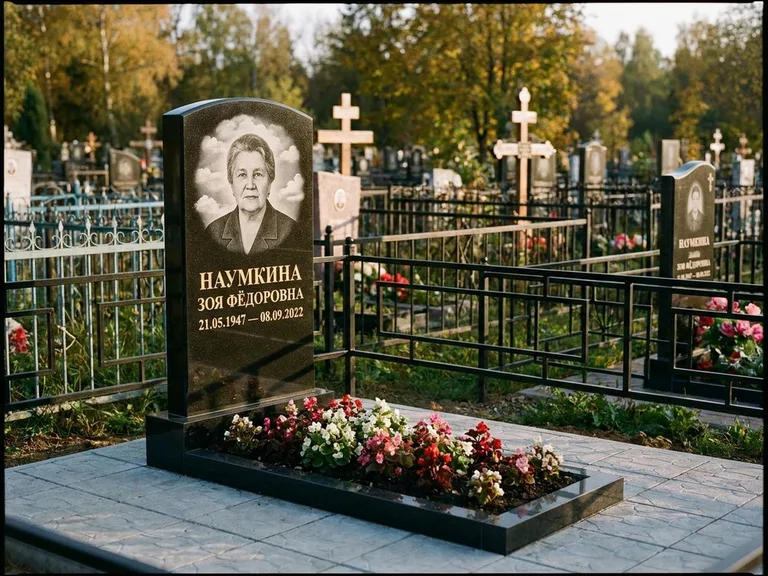 Гравировка портрета на чёрном граните — выполненная работа 30 в Омске