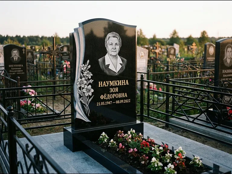 Гравировка портрета на чёрном граните — выполненная работа 6 в Омске