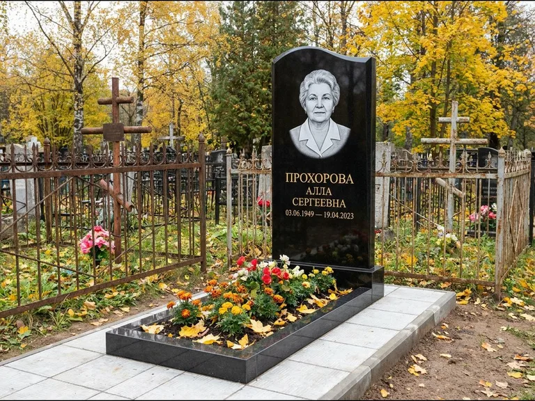Гравировка портрета на чёрном граните — выполненная работа 8 в Омске