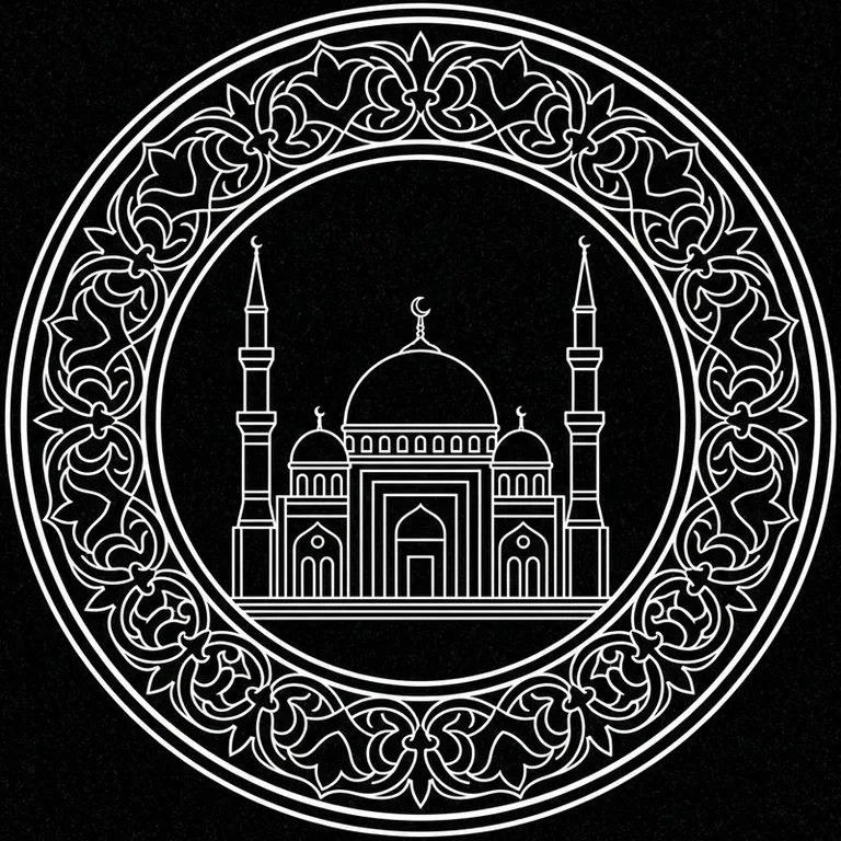 Эскиз: В медальоне — круглый медальон с восточным кантом в Омске