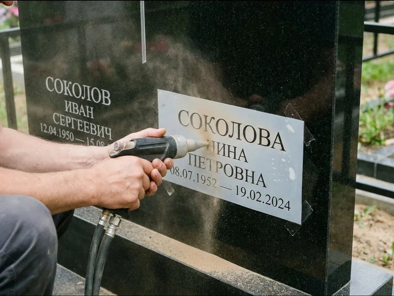 Догравировка ФИО и дат — гравировка с выездом на кладбище в Омске