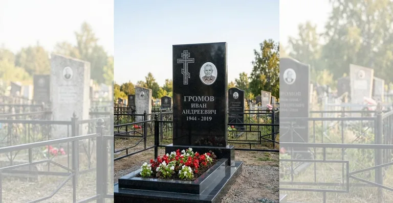 Памятник с цветником, Памятники мастерской «Мастер Каменев» на кладбищах Самары