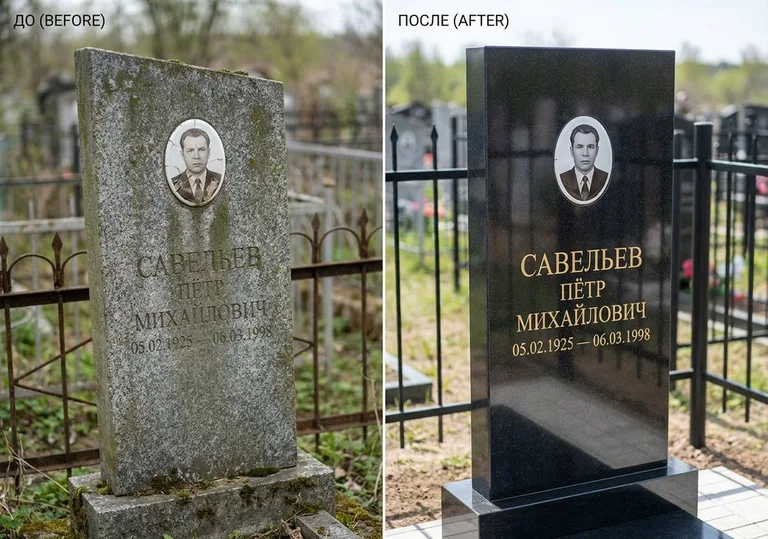 Комплексная реставрация старого памятника: до и после в Омске