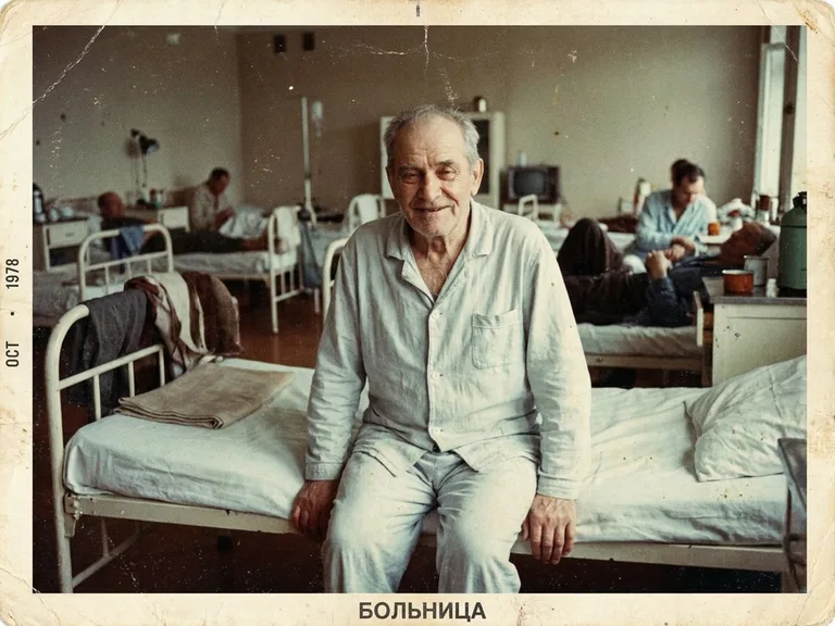 Снимок в больничной одежде — исходник для ретуши