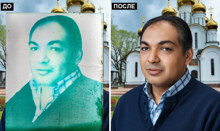 Ретушь фото на памятник — цветокоррекция и колоризация: до и после в Омске