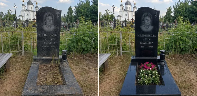 Мойка фигурного памятника до и после в Омске