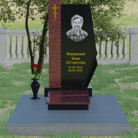 Гранитный православный памятник с крестом - П008