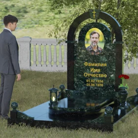 Комбинированный памятник с крестом, Вертикальный - П031