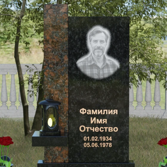 Мемориальная композиция с консольной полкой, гранит Габбро-диабаз