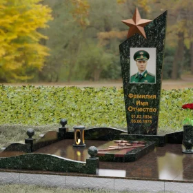 Гранитный вертикальный памятник на одного - П197