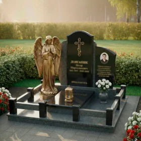 Комбинированный памятник с крестом - ПН193