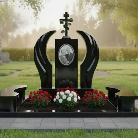 Православный гранитный памятник для двоих - ПН382