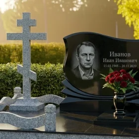 Элитный Гранитный памятник с крестом - ПН476