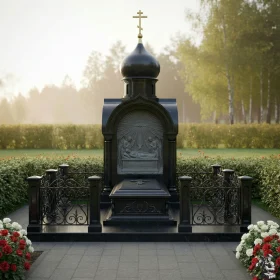 Вертикальный гранитный памятник для одного - ПН531