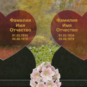Светский горизонтальный памятник со стеклом - П251