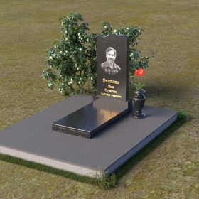 Памятник вертикальный светский из гранита амфиболит - ПВ064