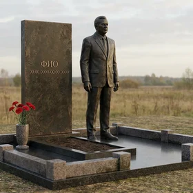 Бронзовый мемориал с резной фигурой в полный рост