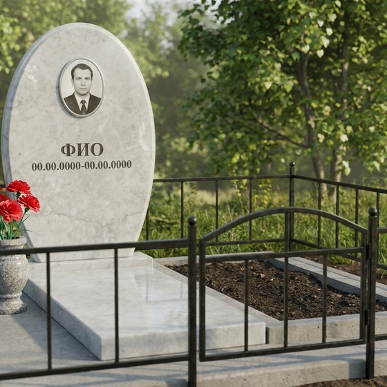 Пластиковый памятник арочной формы