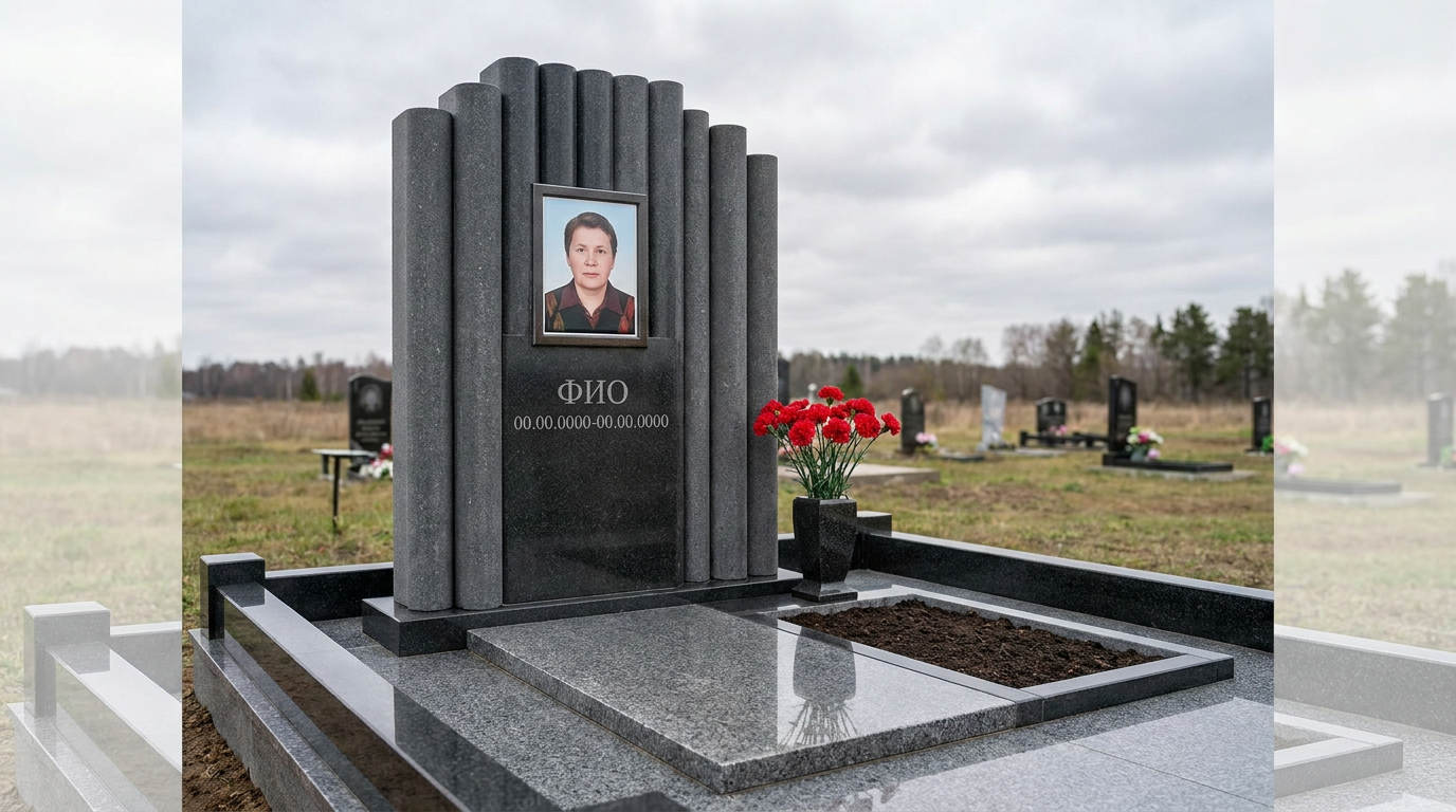 Пример дизайна: Памятник из базальта в виде глыбы