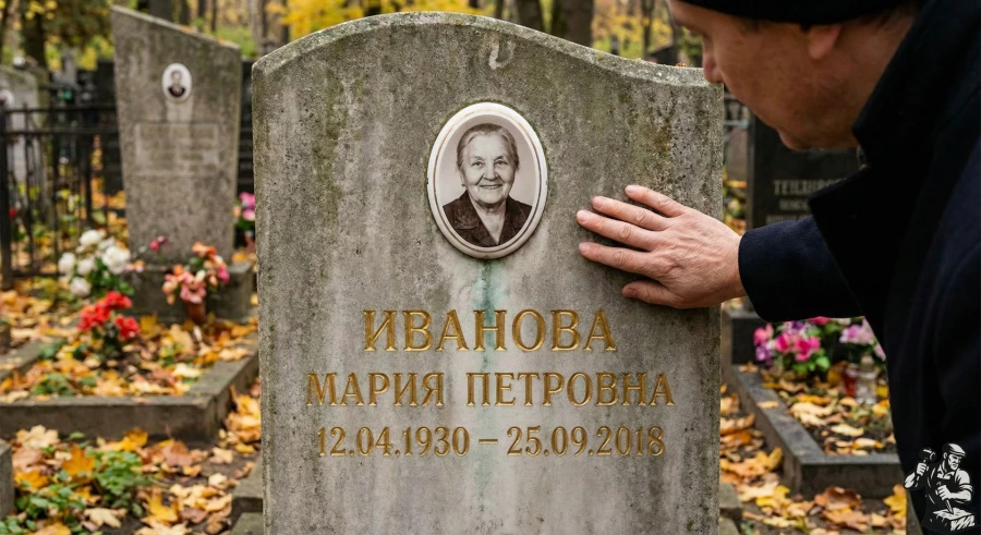 prikosnovenie-k-nadgrobiyu-marii-ivanovnoi-na-osennem-kladbishche