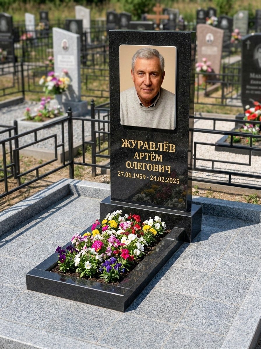 Портрет на памятнике в Омске — Выцветшее фото восстановили — керамогранит 180×240 мм