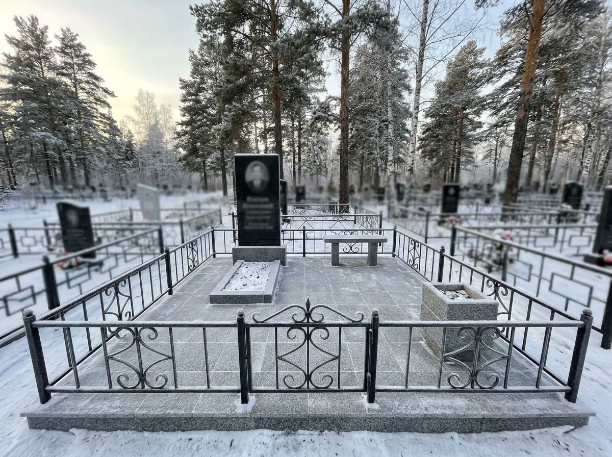 Благоустройство могилы в Омске — пример 3
