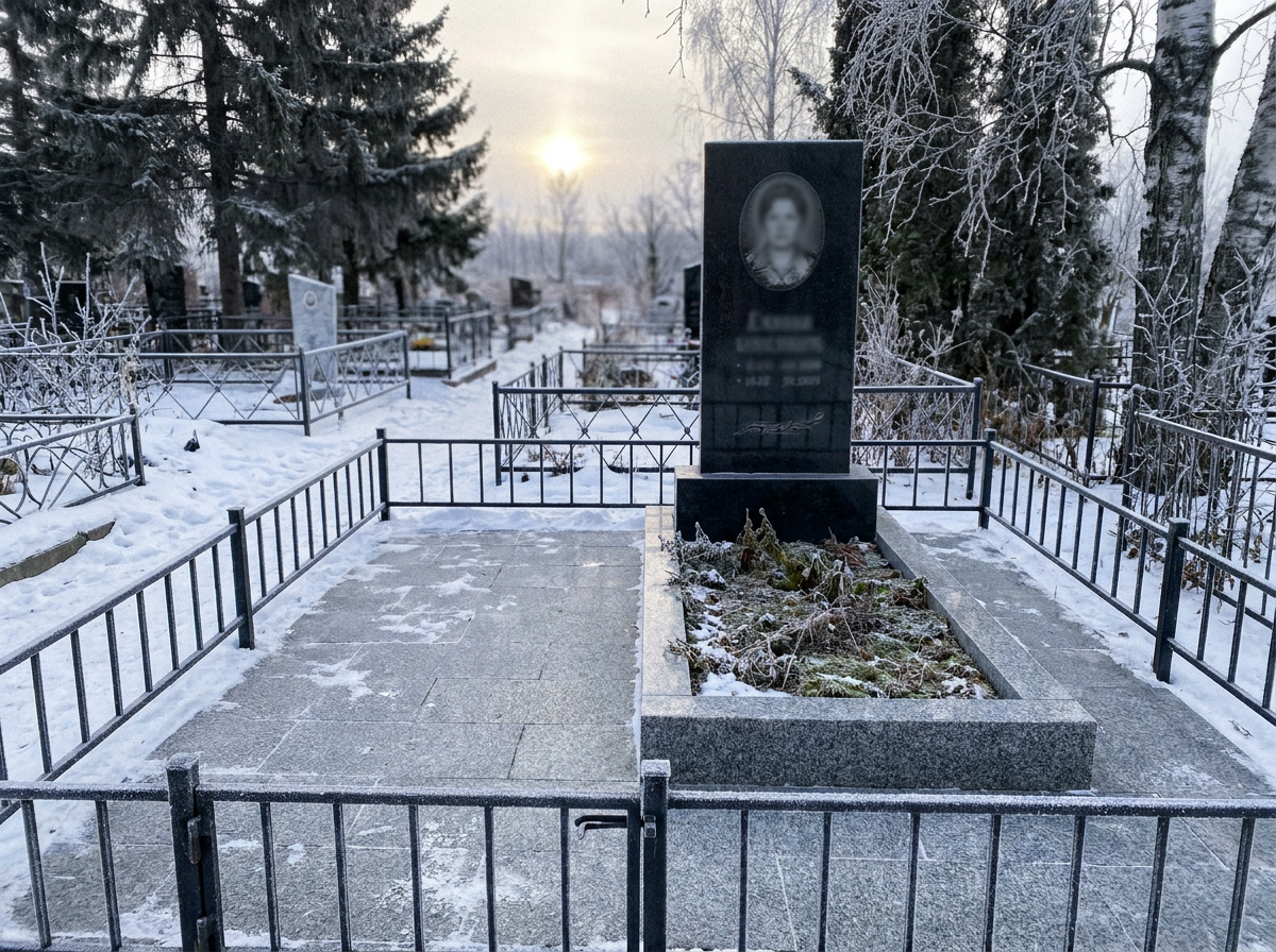 Благоустройство могилы в Омске — пример 4