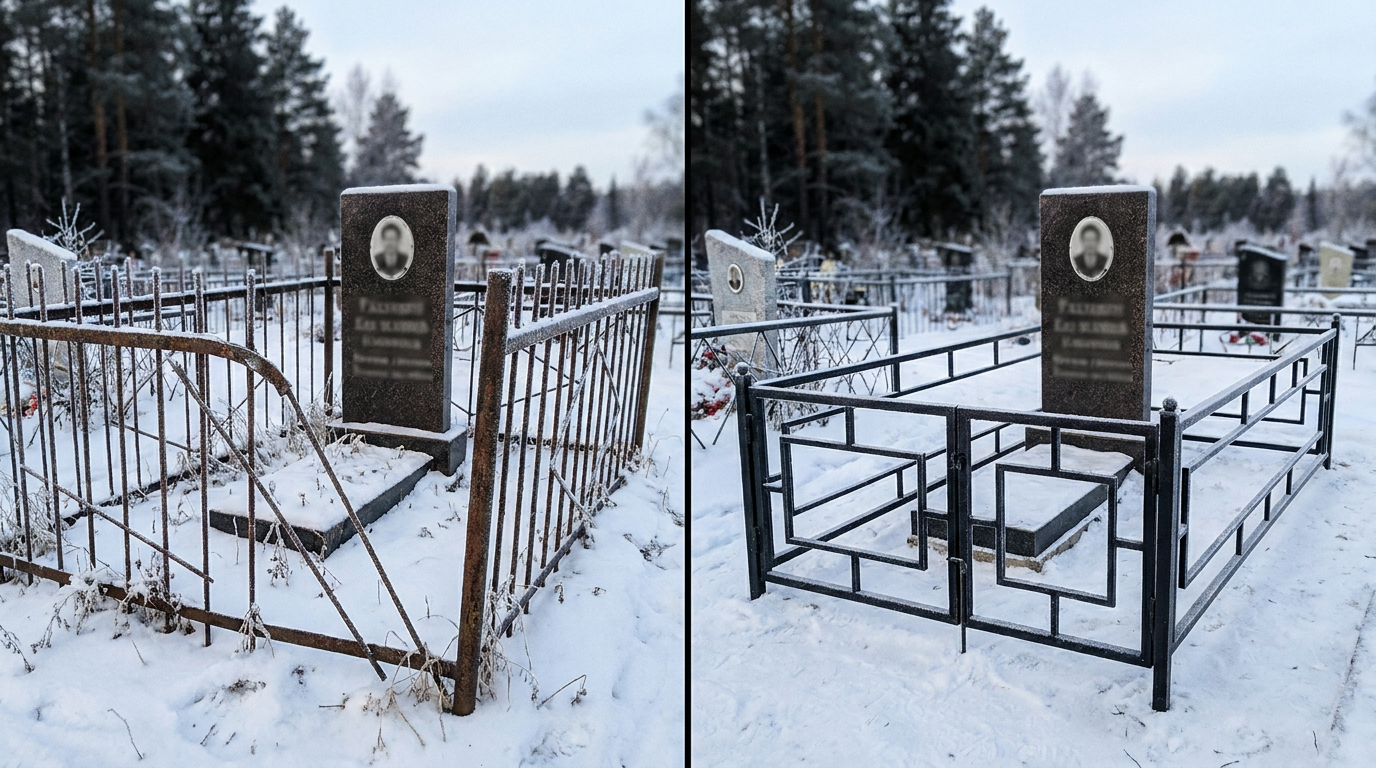 Установка ограды в Омске — пример 1