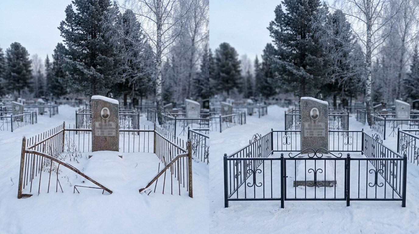 Установка ограды в Омске — пример 2