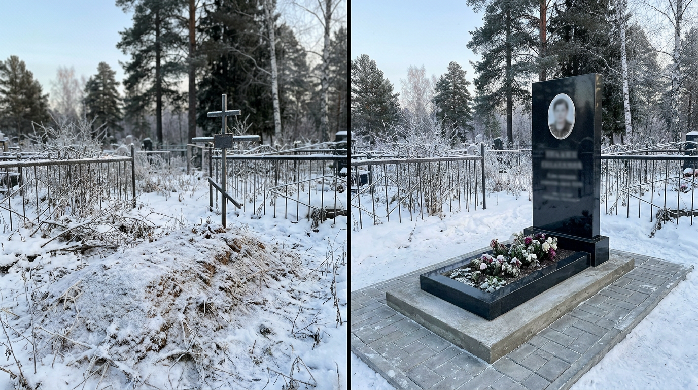 Установка памятника в Омске — пример 2