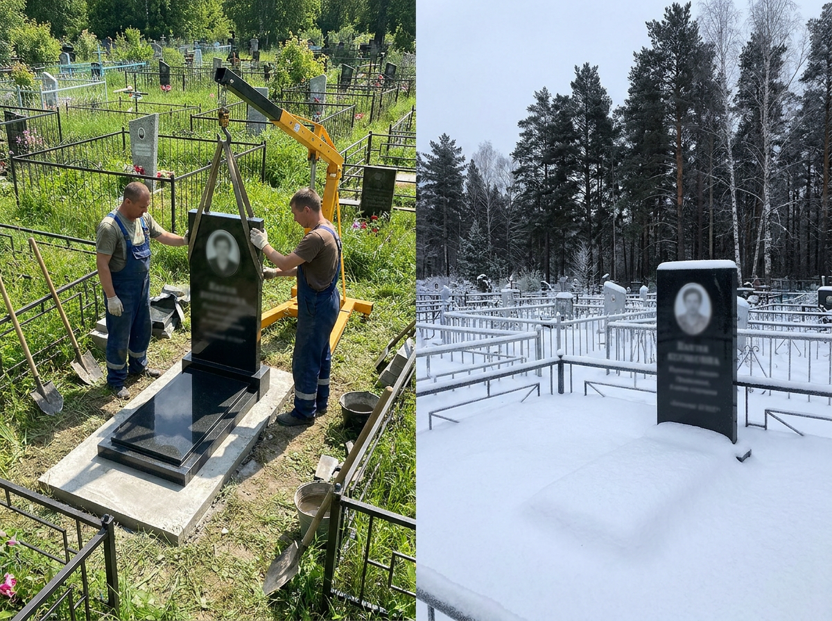 Установка памятника в Омске — пример 3